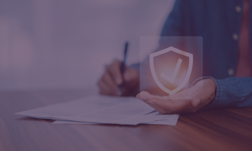 Image showing a trust badge in a hand