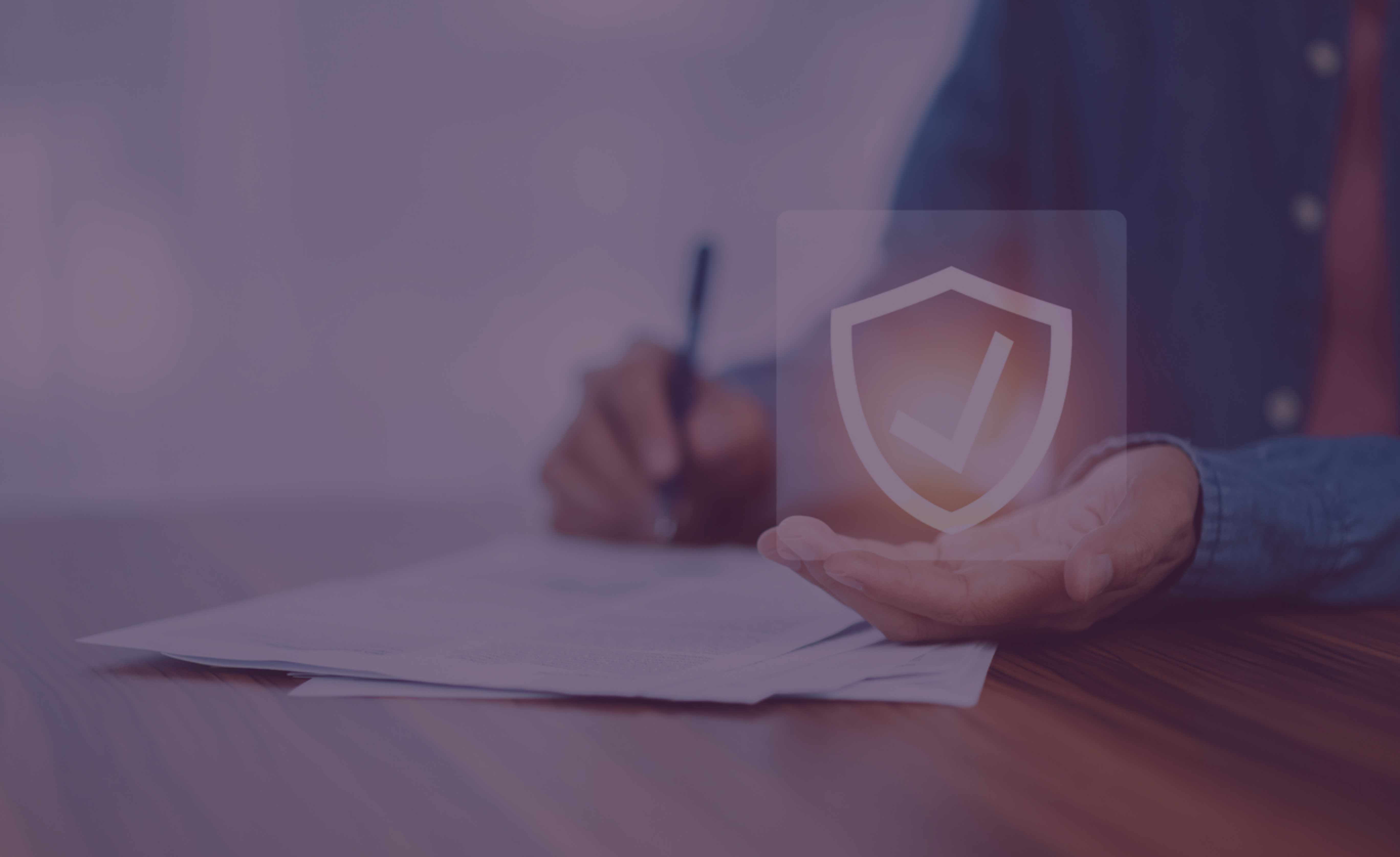 Image showing a trust badge in a hand