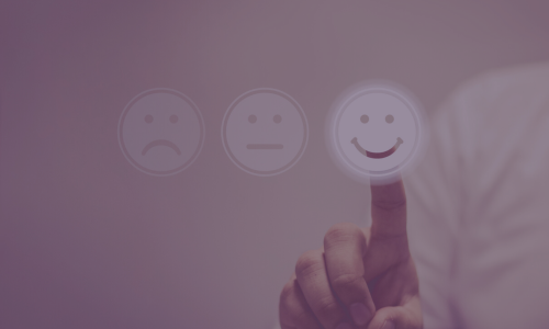 Image showing a finger selecting a happy face