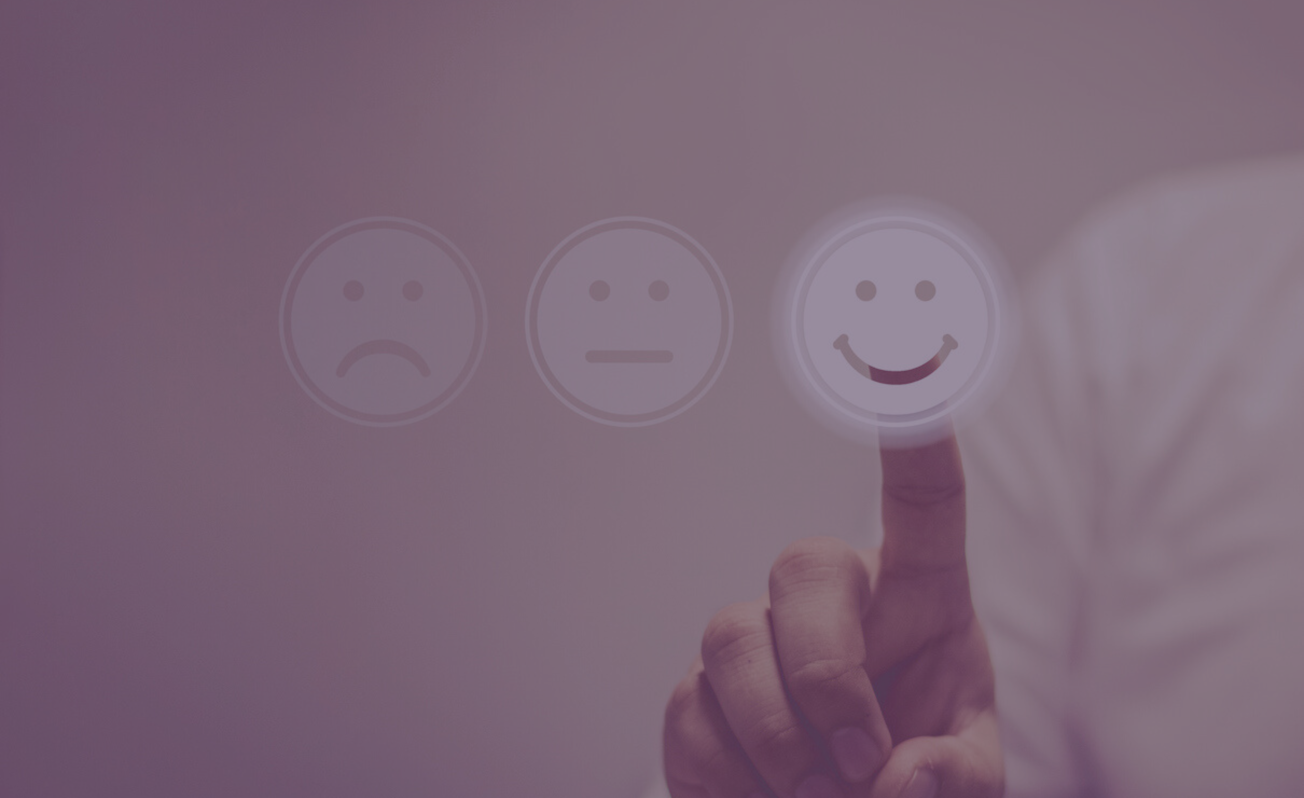 Image showing a finger selecting a happy face