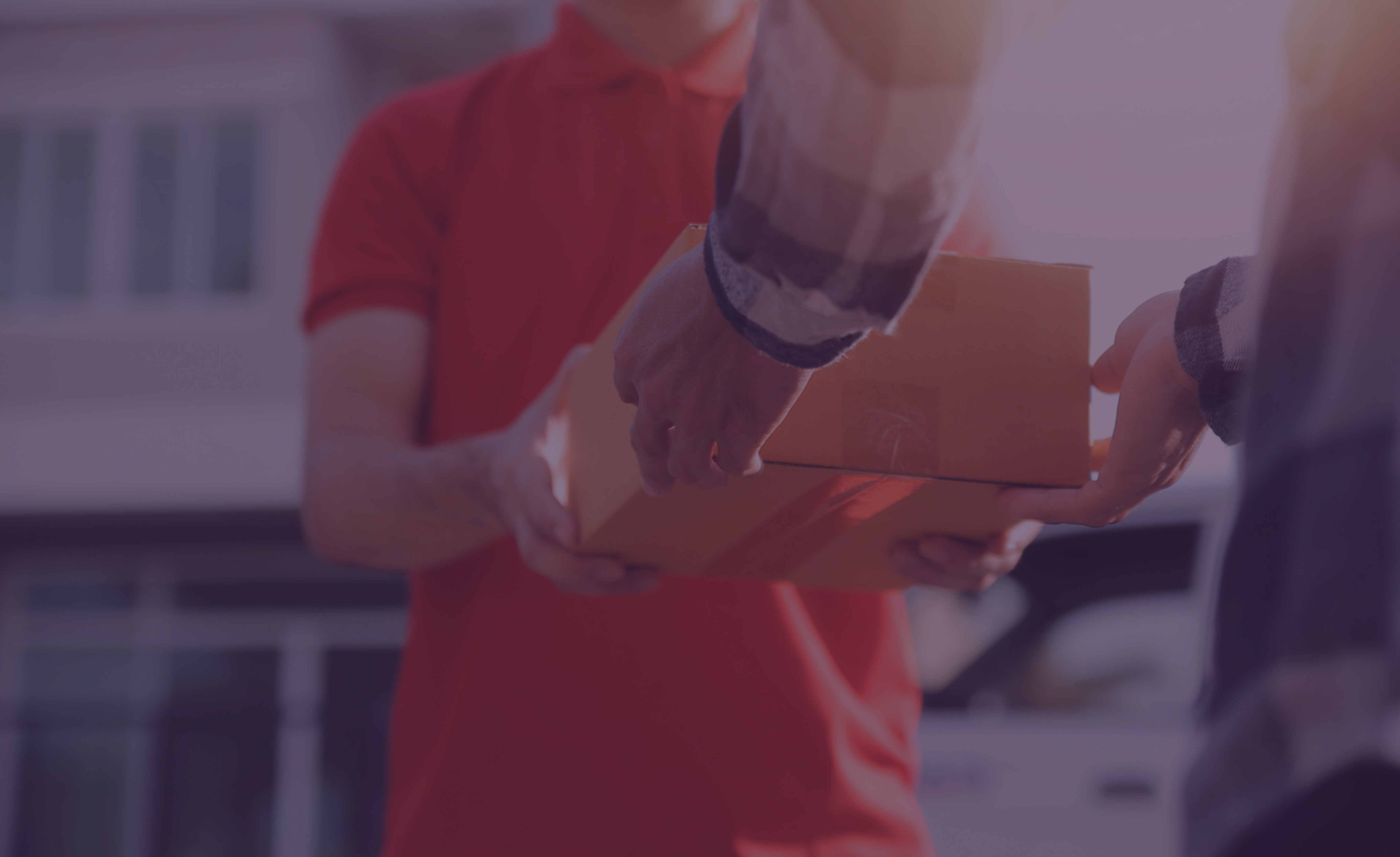 Image showing person handing over delivery parcel to customer