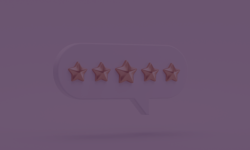 Graphic of five star review