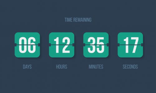 A digital countdown timer with the time remaining