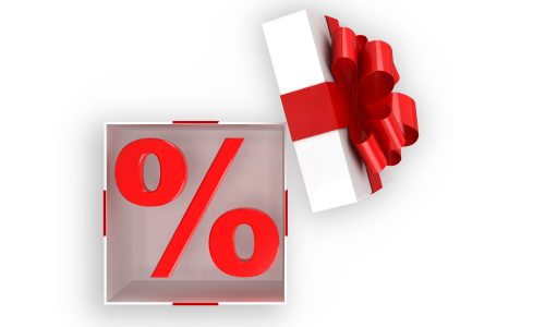 Gift box open shopping sale percentage