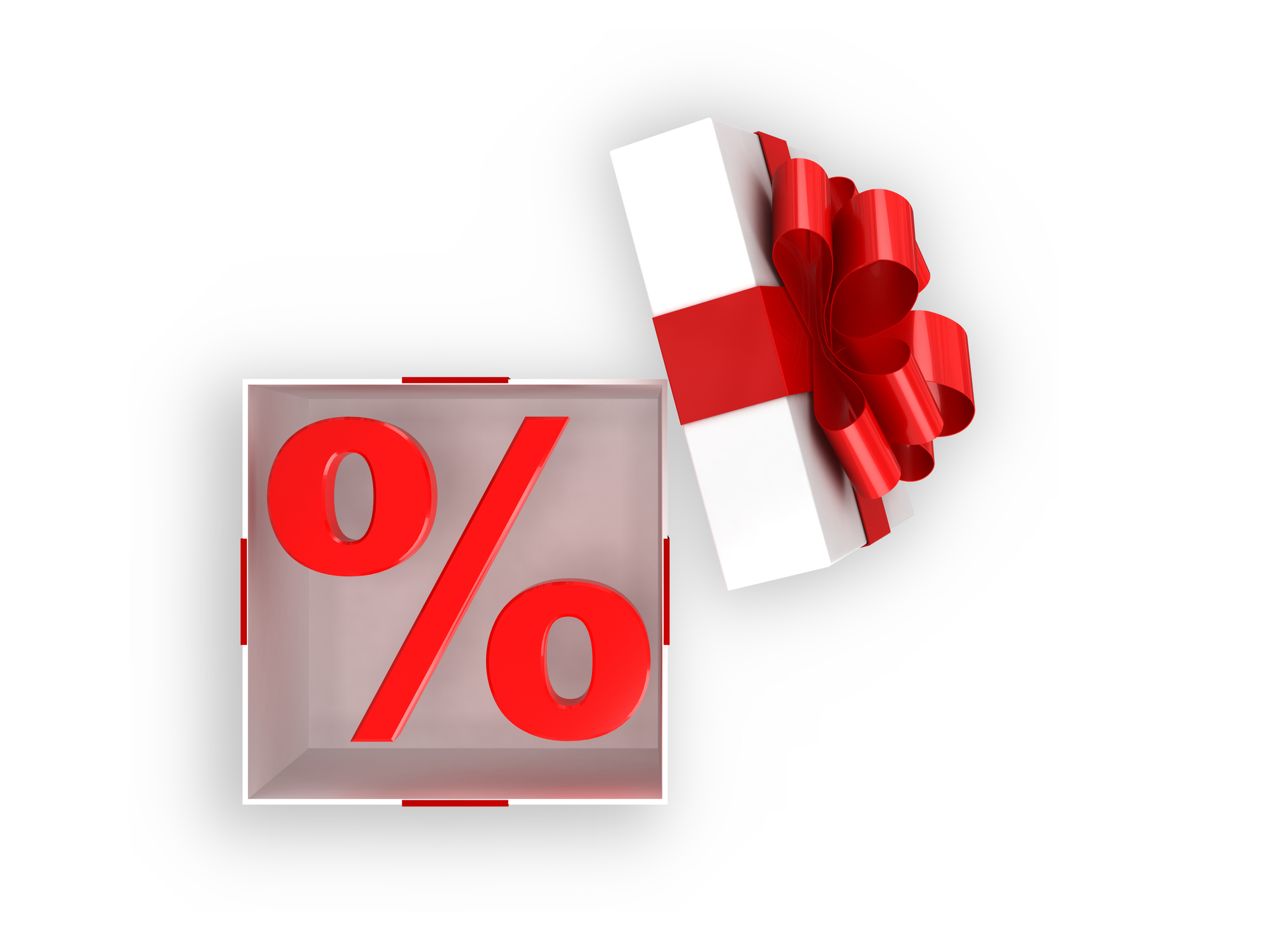 Gift box open shopping sale percentage