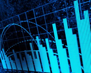 A data chart with bars and grids